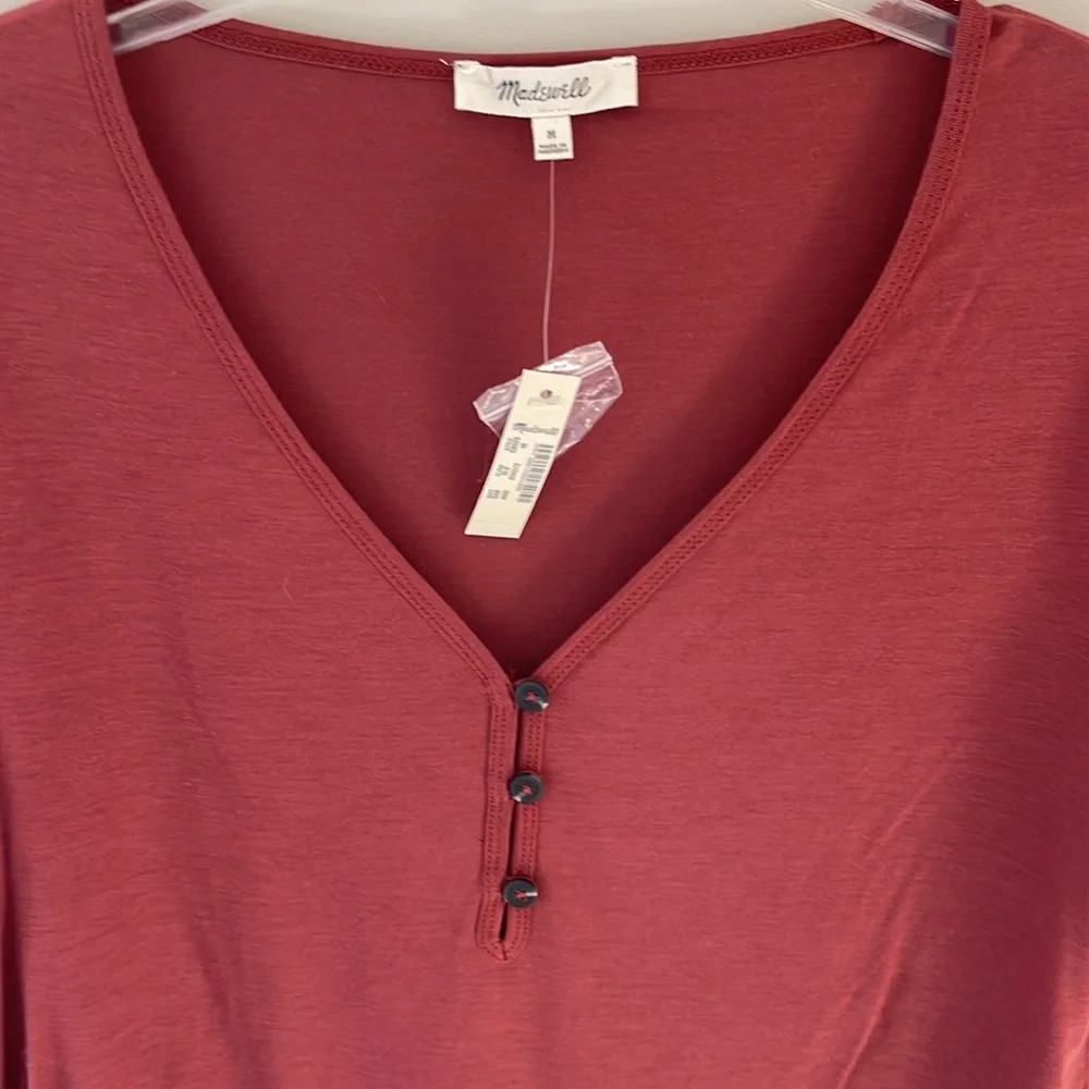 Madewell Drapey Henley Tee size M NWT - Picture 6 of 7
